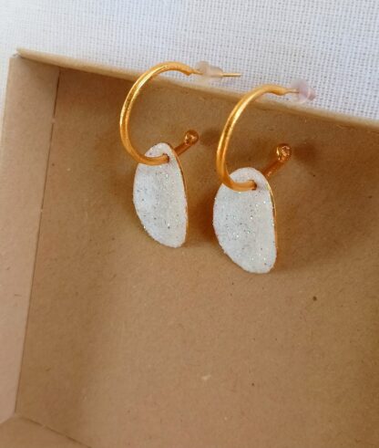 Cute earrings color white
